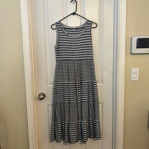 Navy and white sundress